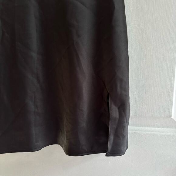 Meshki Zahli Corset Top Stitch Satin Mini Slip Dress Black Size XL Minimalist - Picture 5 of 9